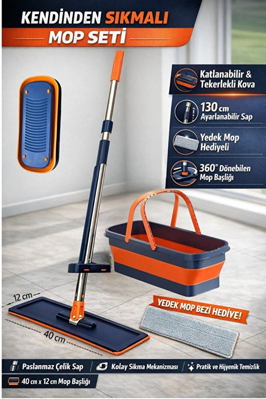 KENDİNDEN SIKMALI MOP TEMİZLİK SETİ